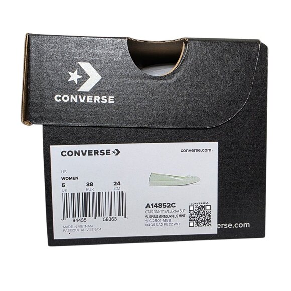 Chuck Taylor All Star Dainty Ballerina Shoes Patent Leather Women's Mint A14852C - Picture 13 of 13